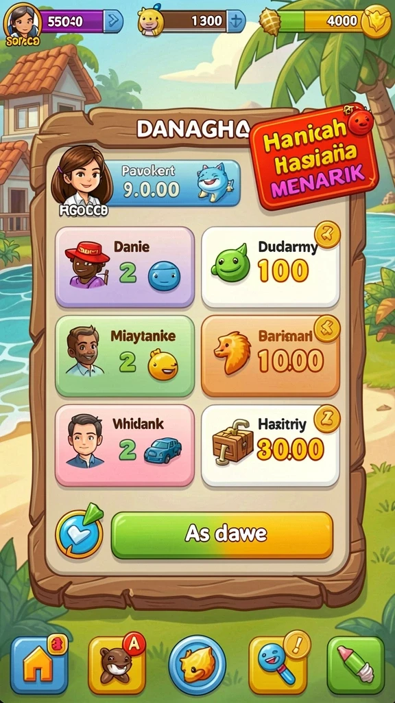 k3k3 - Screenshot menampilkan level permainan yang indah.